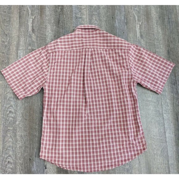 Carhartt Relaxed Fit Men's Red CottonPlaid Button Up Short Sleeve Shirt Sz M - Picture 2 of 7